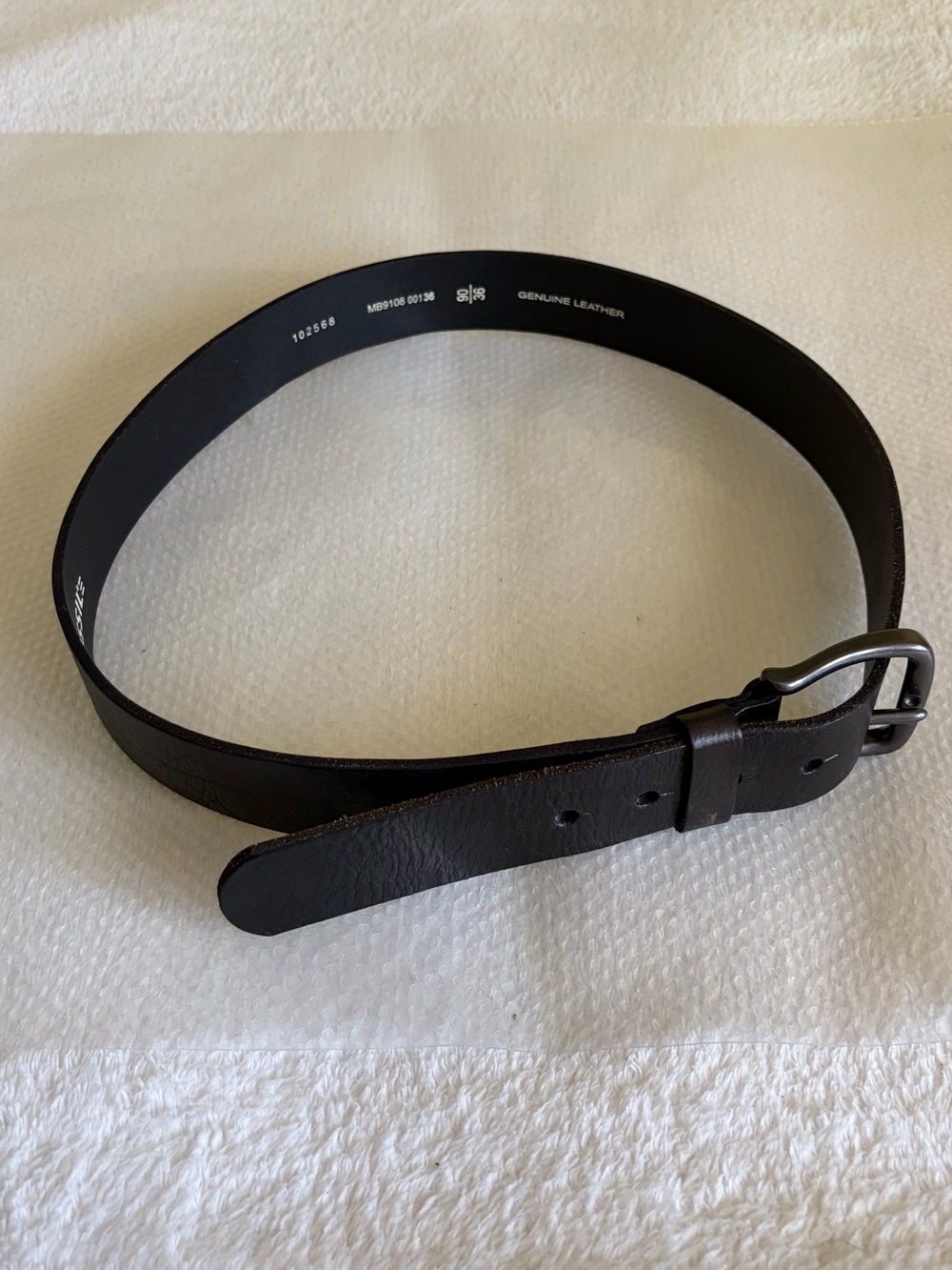 Fossil Men's Dark Brown Leather Belt with Gunmetal Buckle